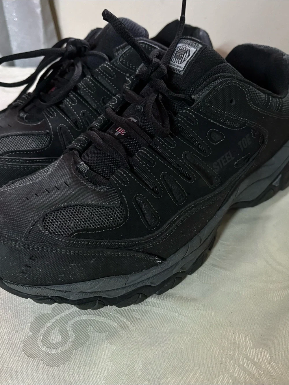 Skechers Men's Black Athletic Steel Toe Sneakers